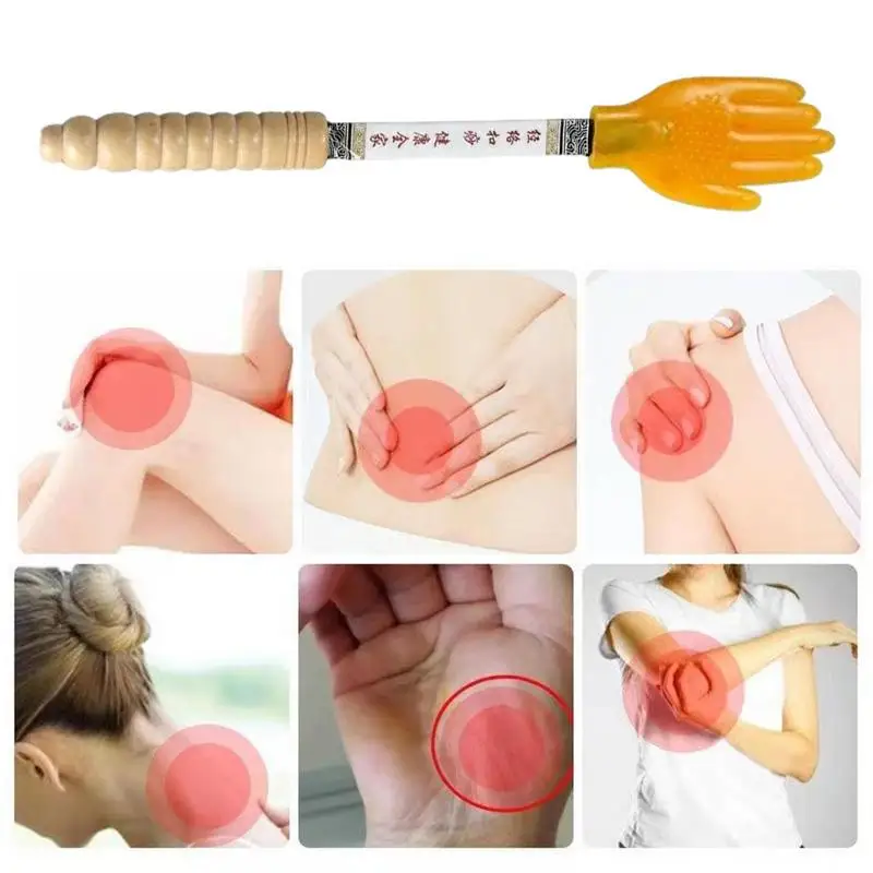 

Pai Sha Board Massager Multi-Function Full Guasha Board With Non-Slip Handle Health Care Acupoint Massage Hammer