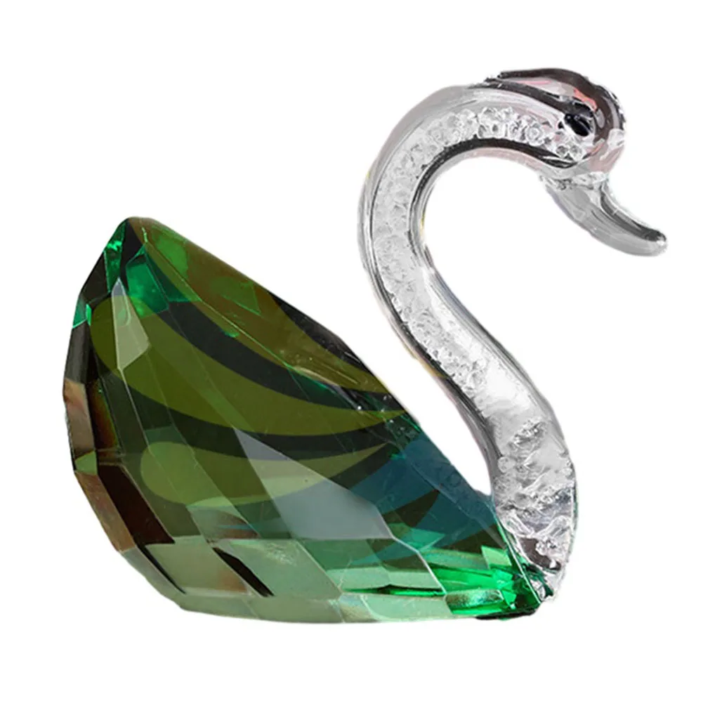 

Creative Swan Crystal Glass Figure Paperweight Ornament Decor Collection Living Room Desktop Ornaments Home Decoration