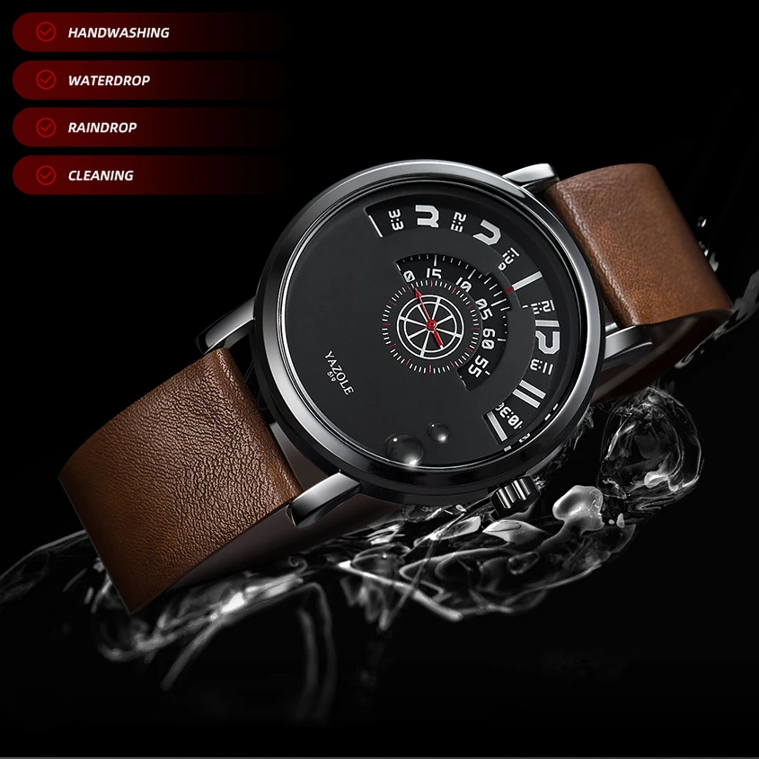 

Часы YAZOLE Мужские кварцевые, люксовые брендовые наручные, с кожаным ремешком, в деловом стиле