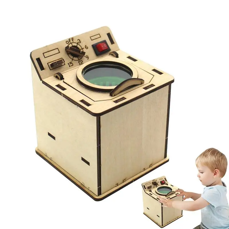 

Montessori Cube Toy Wooden Simulation Mini Washer Toys Mini Washing Machine For Fine Motor Skills & Child Material Washer Model