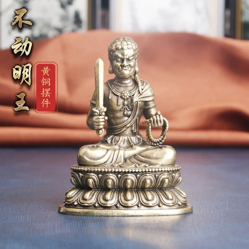 

Retro Brass Immovable Mingwang Buddha Statue Desktop Decoration Religious Worship Bronze Statue Crafts Old Bronze
