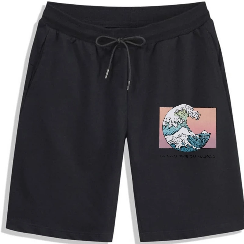 

Harajuku Men's Van Gogh Oil Print Wave Funny Print Unisex Short Sleeved Men's shorts Female Tops Wave men shorts Men