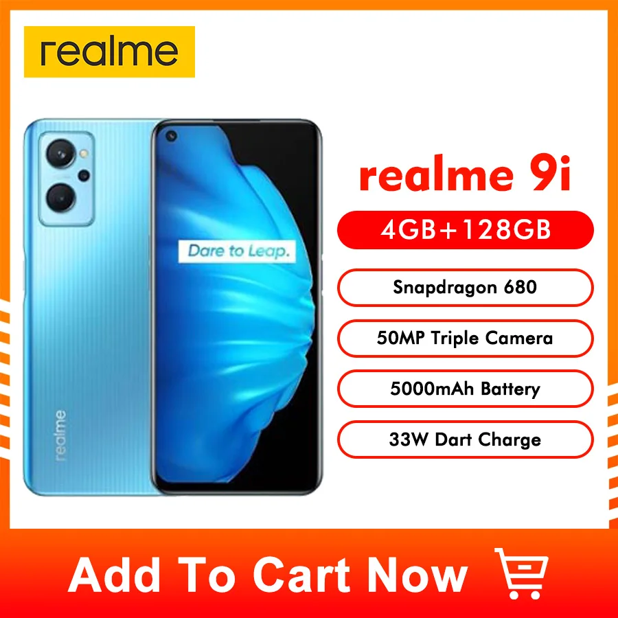 Смартфон realme 9i Восьмиядерный процессор Snapdragon 680 экран 6 дюйма 33 Вт Дротика зарядка