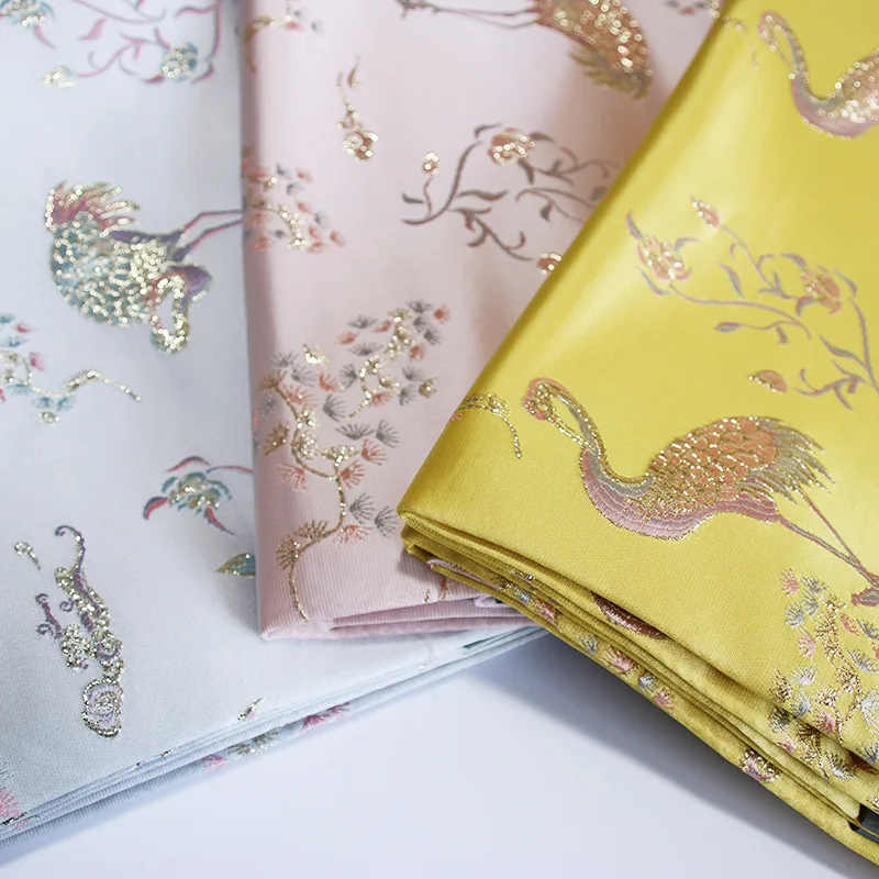 

NEW446 жаккардовая ткань с принтом Фламинго в китайском стиле/сумки ручной работы/женские детские платья ручной работы, материалы для шитья своими руками
