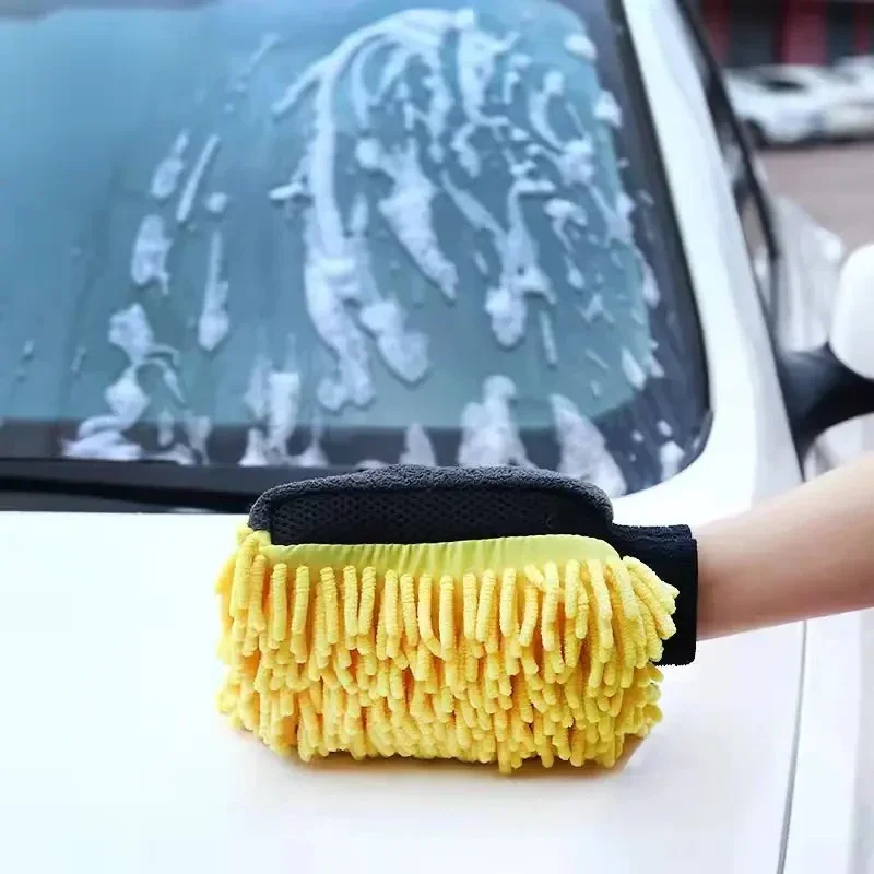 Coralline Двусторонние Ультрамягкие Перчатки Для Мойки Автомобилей 2-в-1 Устойчивые К