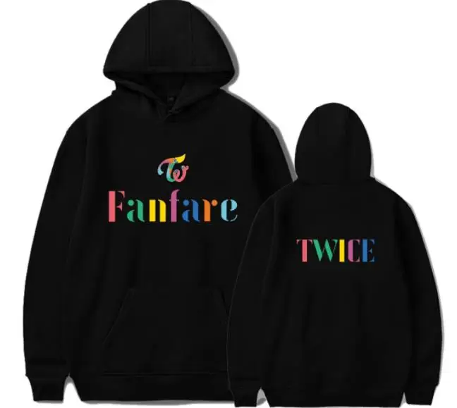 

Men Hoodie New Arrival Kpop Twice Fanfare Same Colorful Member Name Printing Hoodies Fashion Unisex Fleece Pullover Sweatshirt