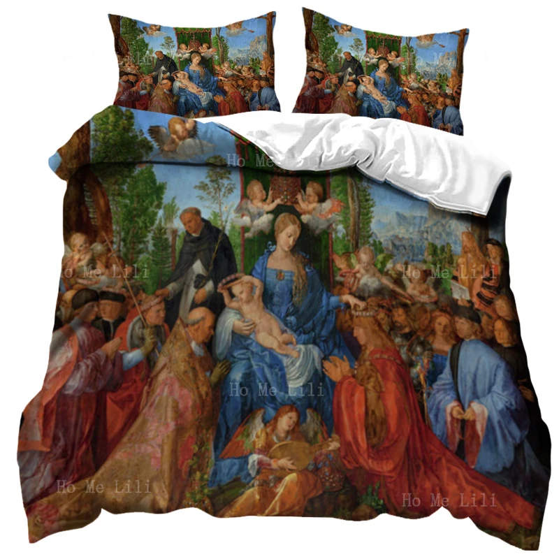 

Пододеяльник с надписью «Праздник нашей леди из Розария» Альбрехт долговечный и систинский санзио стиль возрождения религиозная живопись ...