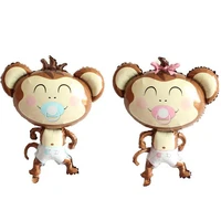 10pcs mini happy pacifier monkey foil balloons cartoon inflatable air ballon baby shower kids birthday party decoration supplies