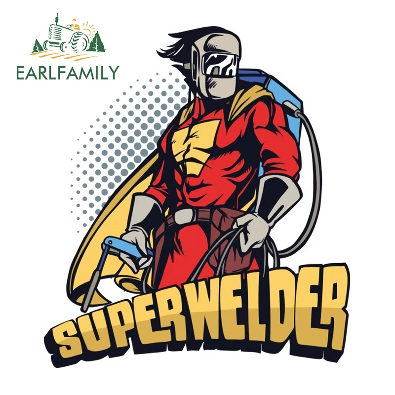 

EARLFAMILY 13 см x 11,6 см для суперсварщиков, автомобильная наклейка, окклюзионная наклейка на царапины, водостойкая защита для двери автомобиля на автофургоне