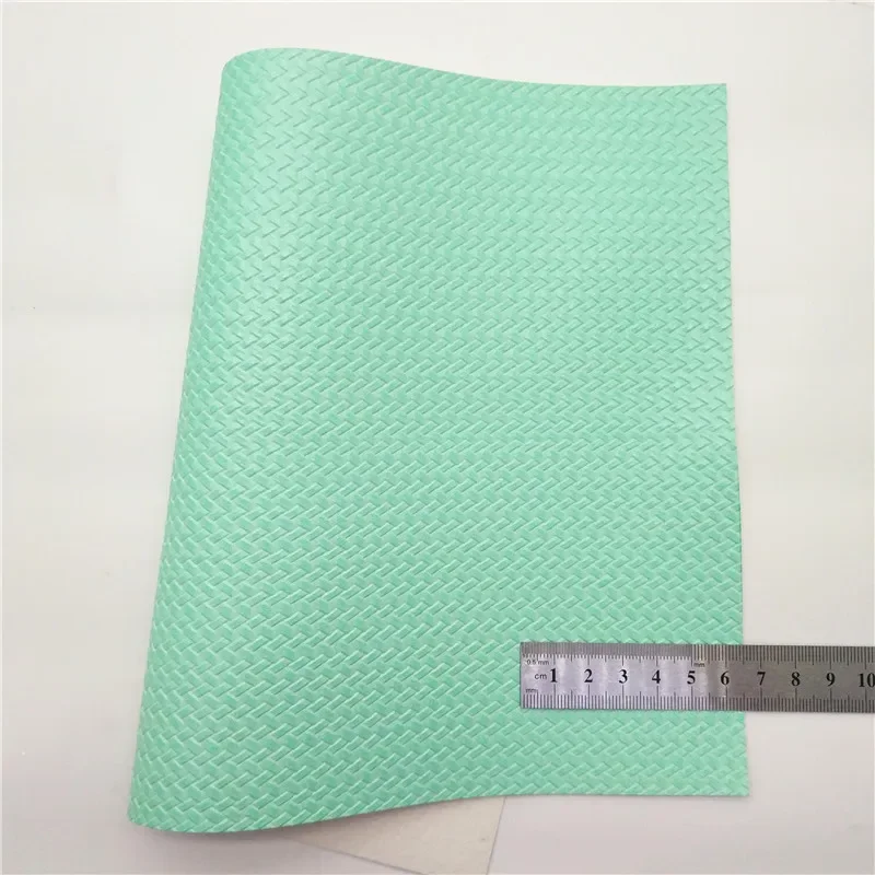 Minit Chunky Glitter Leather Flowers Printed Synthetic Weave Embossed Faux Vinyl Litchi For Bow DIY 21x29CM Q504