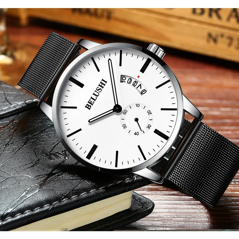 

Relógio BELUSHI Simple Casual Men Watch Personality Fashion Watch For Men High Quality Luminous Calendar Waterproof Quartz Clock