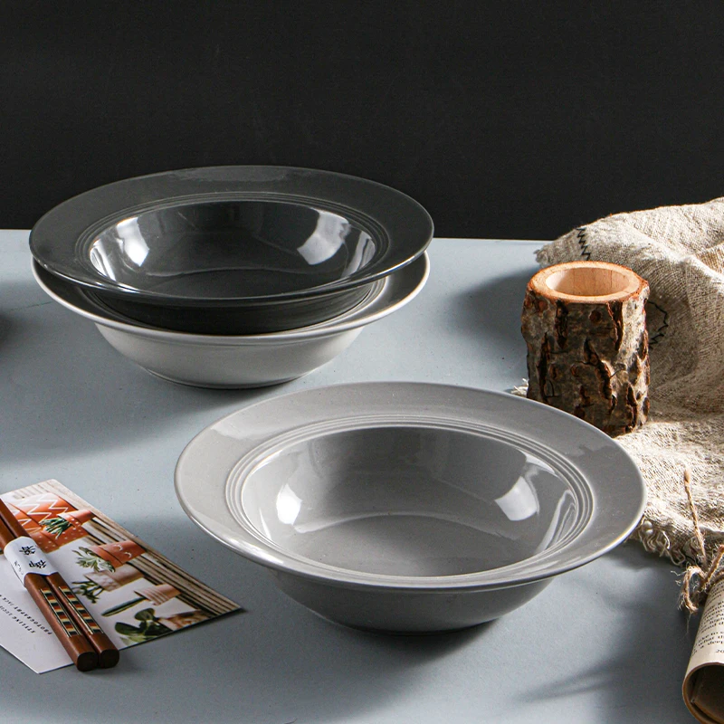 

Nordic Home Deep Straw Hat Plate insSimple Plate Dish Home Western Soup Plate Hotel Salad Dish Italian Pasta Dish