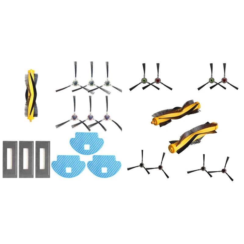 

8 Pcs Side Brush +2 Pcs Main Brush For Ecovacs Deebot M81 DM81PRO M85 M88 OZMO DR95 DR96 DR97 DR98 Vacuum Cleaner & 13-Pack Mopp