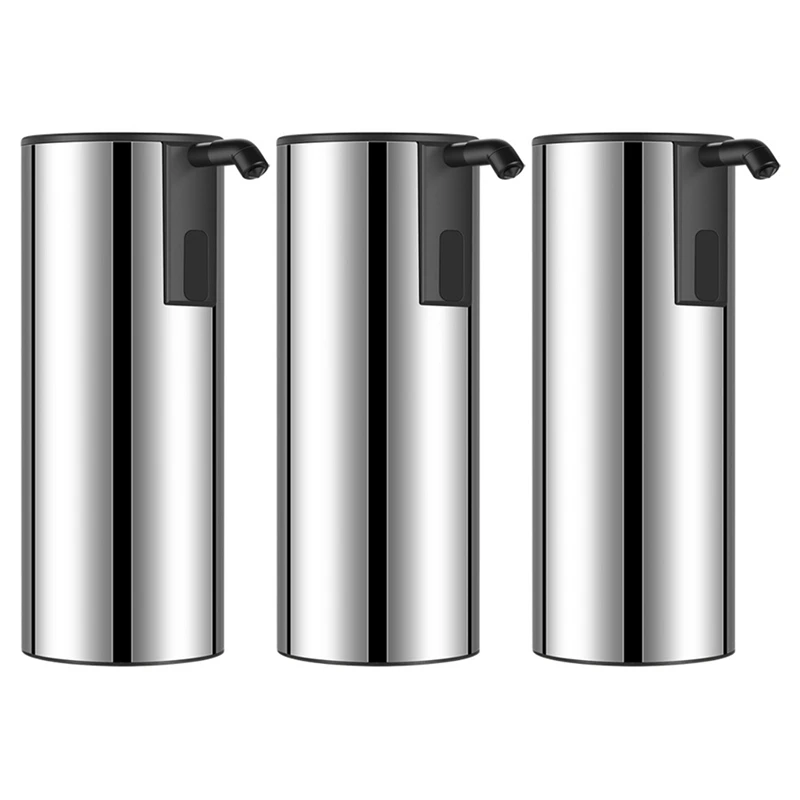 

3 Pcs 350ML Automatic Soap Dispenser,Four-Speed Adjustable Stainless Steel Soap Dispenser,Infrared Sensor Hand Wash