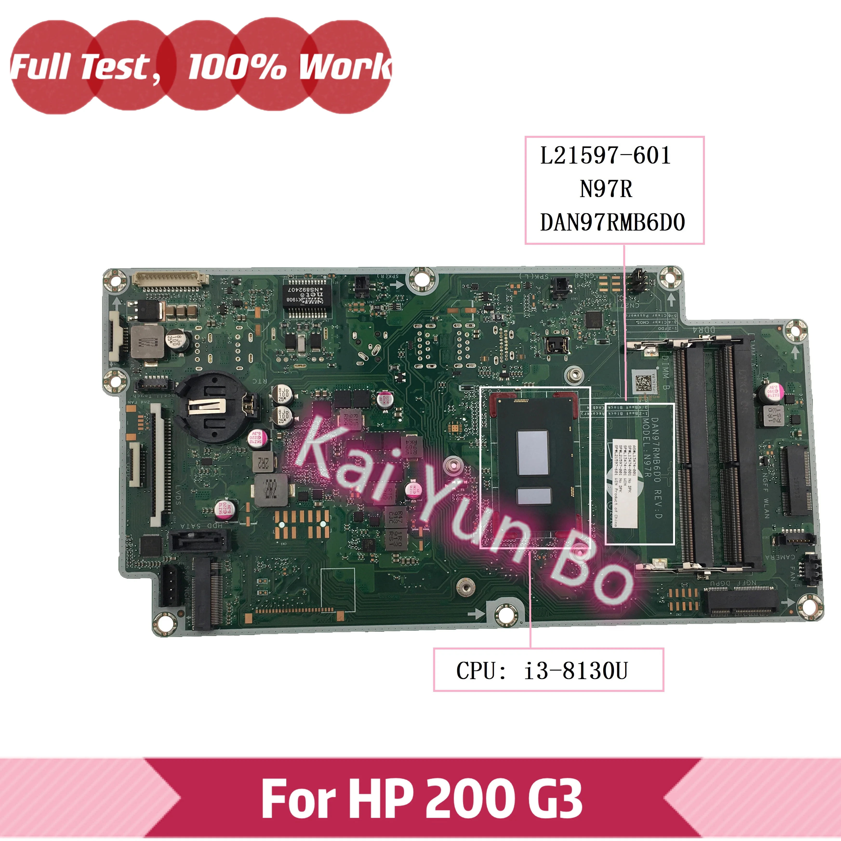 

Материнская плата ноутбука HP 24-F0060 22-C 200 G3 L13474-001 L13474-601 L21597-001 L21597-601 DAN97RMB6D0 N97R с процессором i3-8130U
