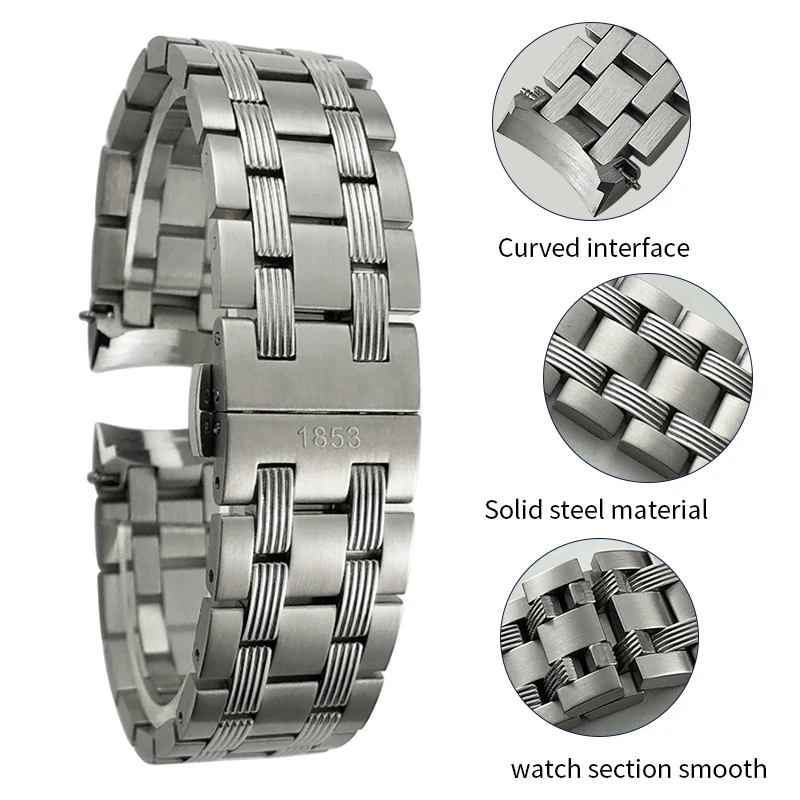 Фото Для Tissot Classic T065 1853 T065.430 T 065430 А Т 065407   Нержавеющая сталь 316L, 19 мм, ремешок для часов, застежка-бабочка, ремешок для часов, браслеты №2
