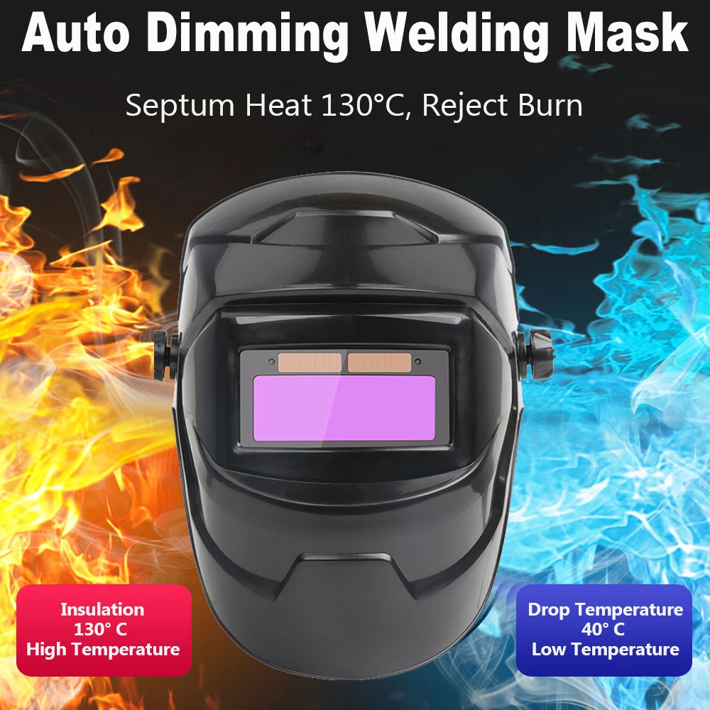 

Welding Mask Solar Power Automatic Darkening Helmet Adjustable Chameleon Dimming Welder Mask For TIG MIG MMA Welding Machine Cap