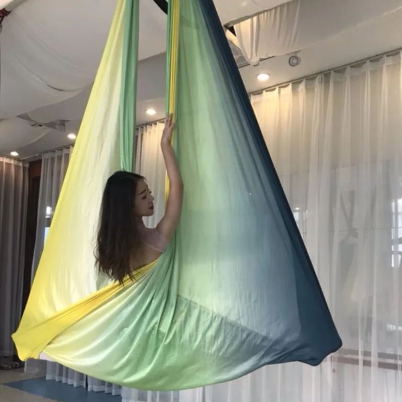 5 м только тканевый красочный гамак для аэройоги набор фитнеса йоги качели