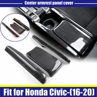 rhyming car central armrest storage box protective cover carbon fiber modification fit for honda civic 10th 2016 2017 2018 2019