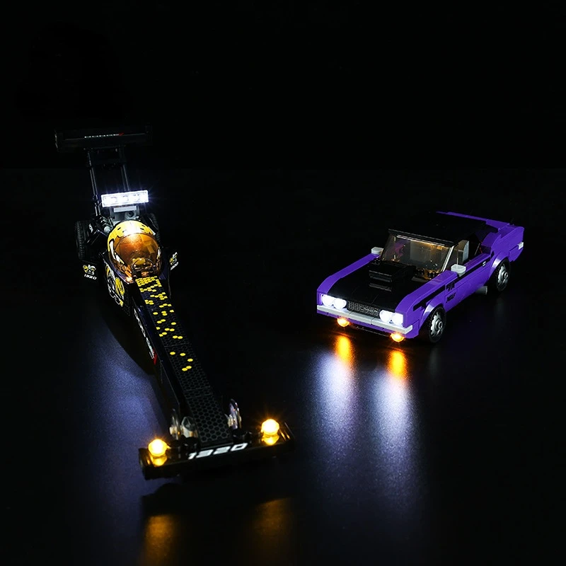 For 76904 Speed Champions Mopar Dodge Srt Top Fuel Dragster And 1970 Dodge Challenger T/a Not Include Model
