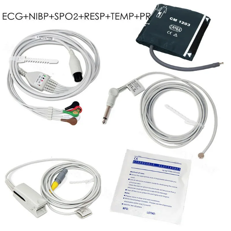 Фото Монитор пациента CONTEC CMS8000 с 6 параметрами, 12,1-дюймовый дисплей, для отделений интенсивной терапии (ОИТ) и кардиореанимации (КРУ), с функциями измерения SpO2, частоты сердечных сокращений, дыхания, температуры, ЭКГ, ЧСС (ETCO2/IBP/опция принтера) №4