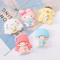 kawaii diy accessories sanrio anime my melody cinnamoroll pom pom purin cute cartoon phone case patch toys for girls