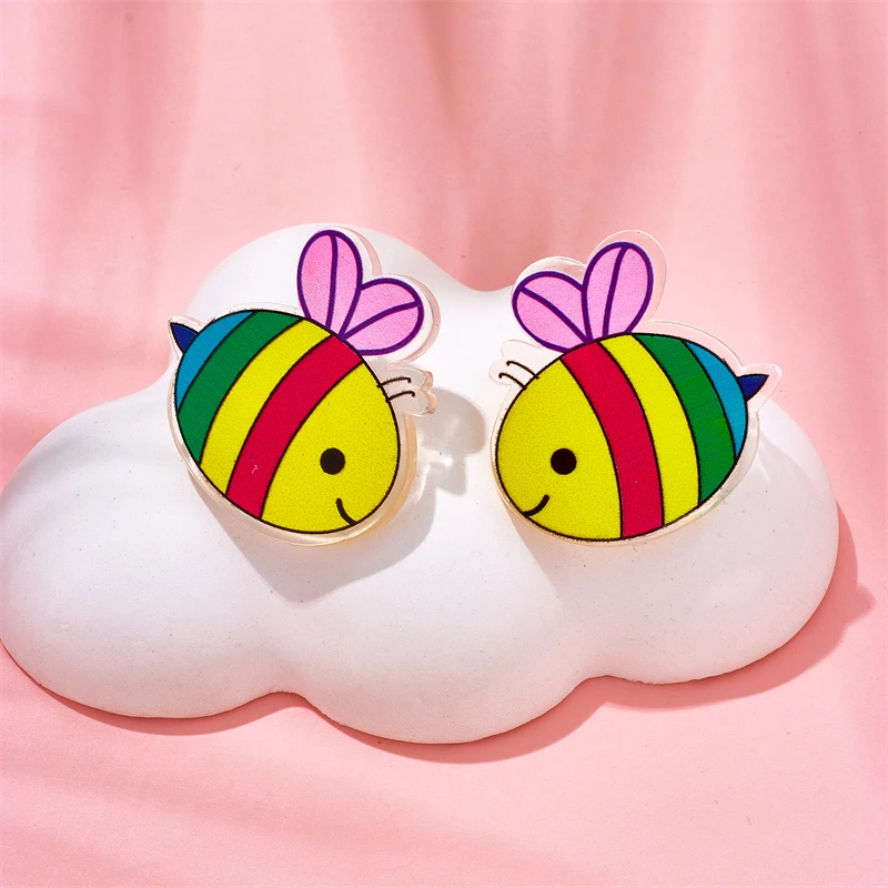 YAOLOGE акриловые Мультяшные милые красочные серьги в виде рыбы для женщин новые