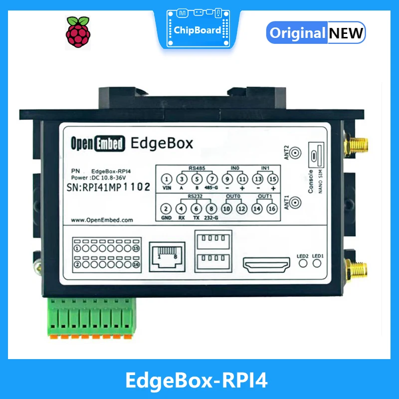 

EdgeBox-RPI4 OpenEmbed raspberry pi 4b gateway lora industrial computer 4G internet of things linux man-machine interface