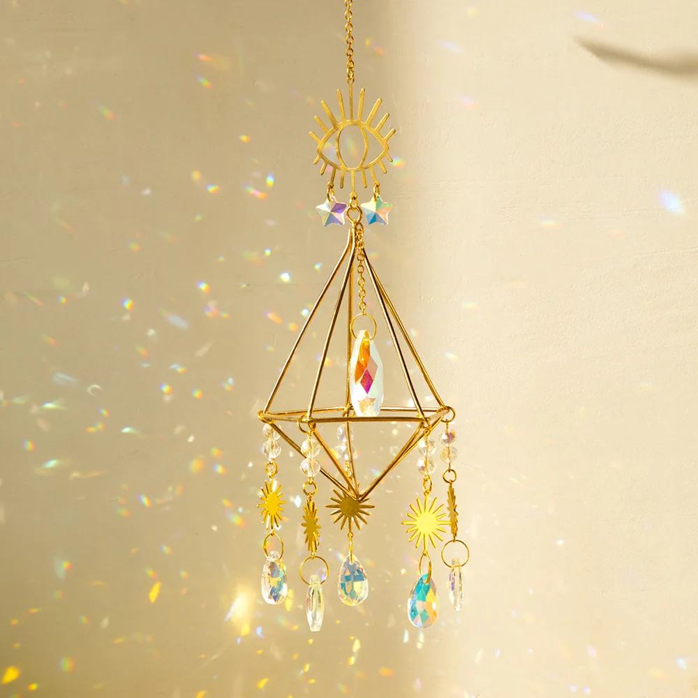 

Crystal Wind Chime Moon Dreamcatcher Diamond Prisms Pendant Suncatcher Crystal Prism Home Decor Kristalle