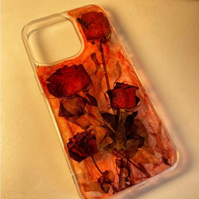 4079 Оригинальный 3D чехол для мобильного телефона ручной работы Алая Роза Темный