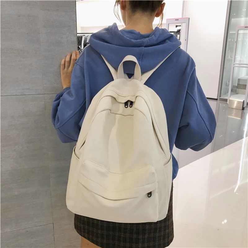 

Fashion Female Bookbag Cotton Women Backpack for Teenagers Girl College Men Black School Bag Student Mochila