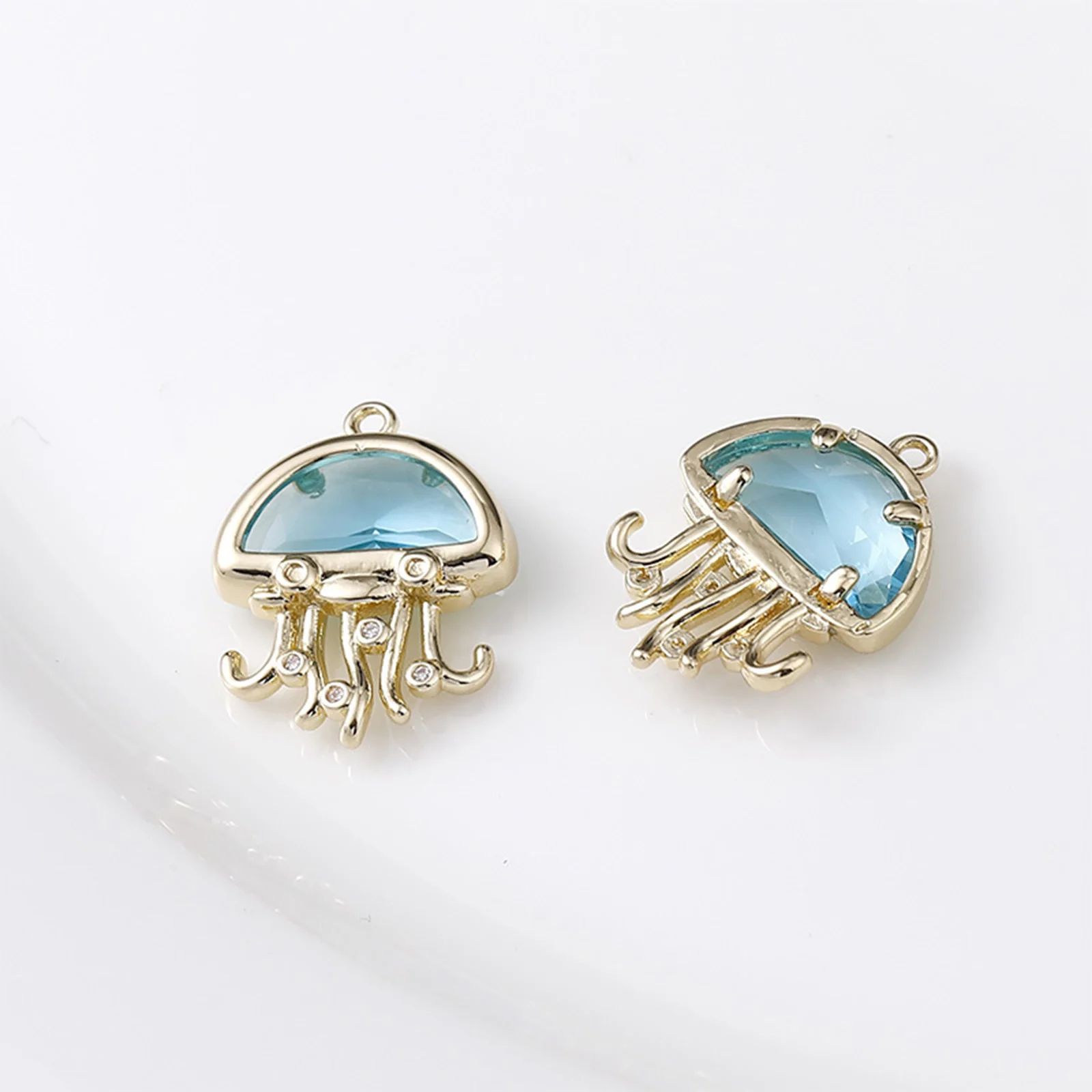 1 шт. латунная подвеска в форме Медузы из голубого стекла ювелирные изделия