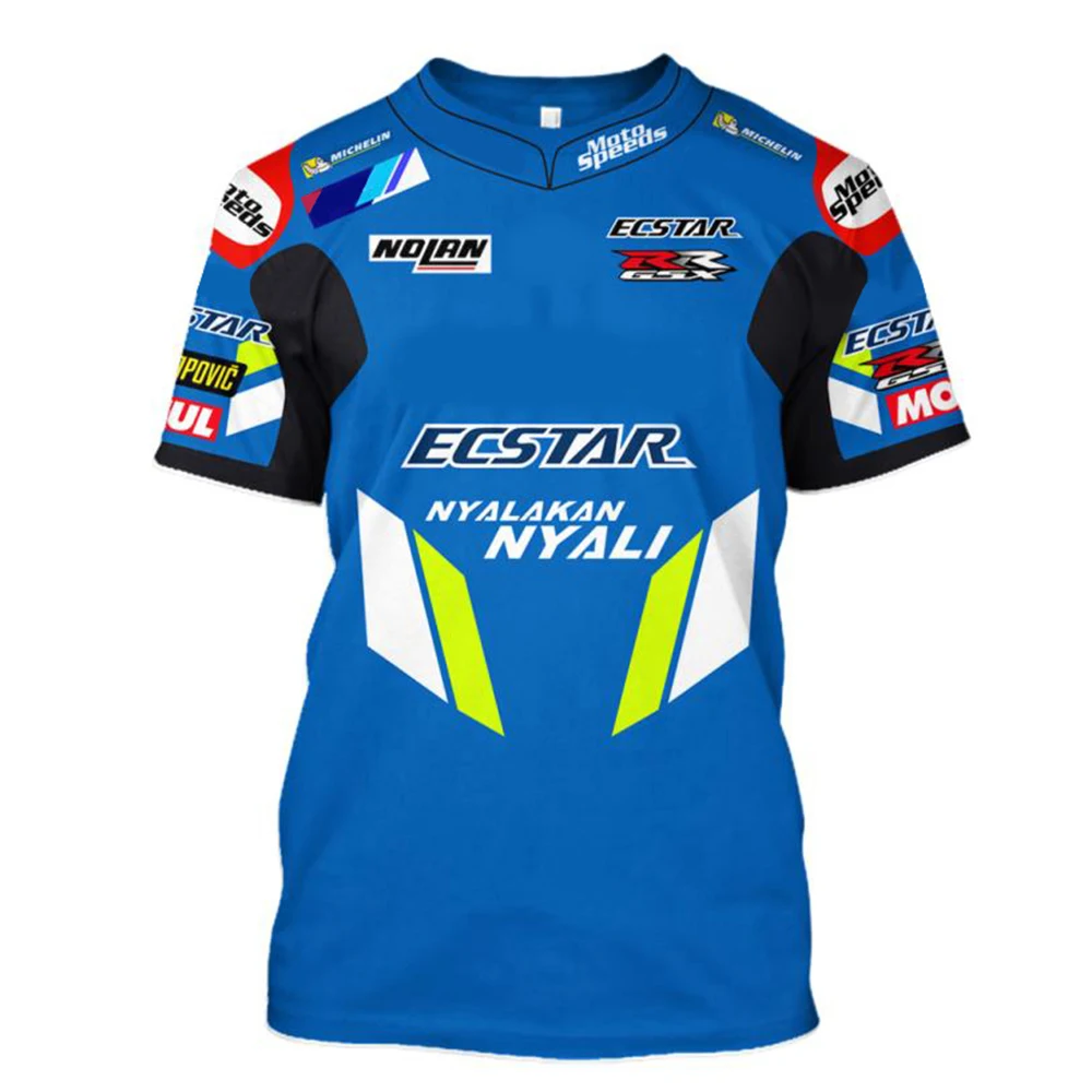 

New 2019 Motorcycle T-shirt For SUZUKI Racing Team Riding Sports Motorbike Mens Jersey Blue Summer Quick Dry
