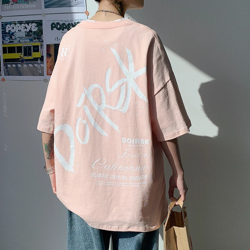 

Men's Cotton Fashion Tshirt Letter Mens Summer T-shirts 5XL Oversized Tee Shirts Funny Casual T Shirt Tee For Man