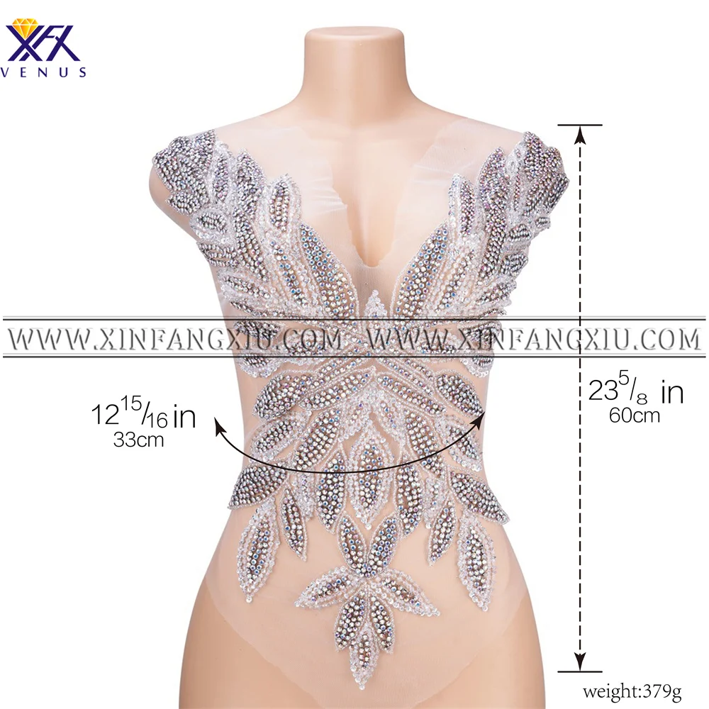 Золотая аппликация XFX VENUS, 1 шт., искусственная ткань, кружевная швейная нашивка для свадебного платья, свадебные вышивки, нашивки с аппликацией