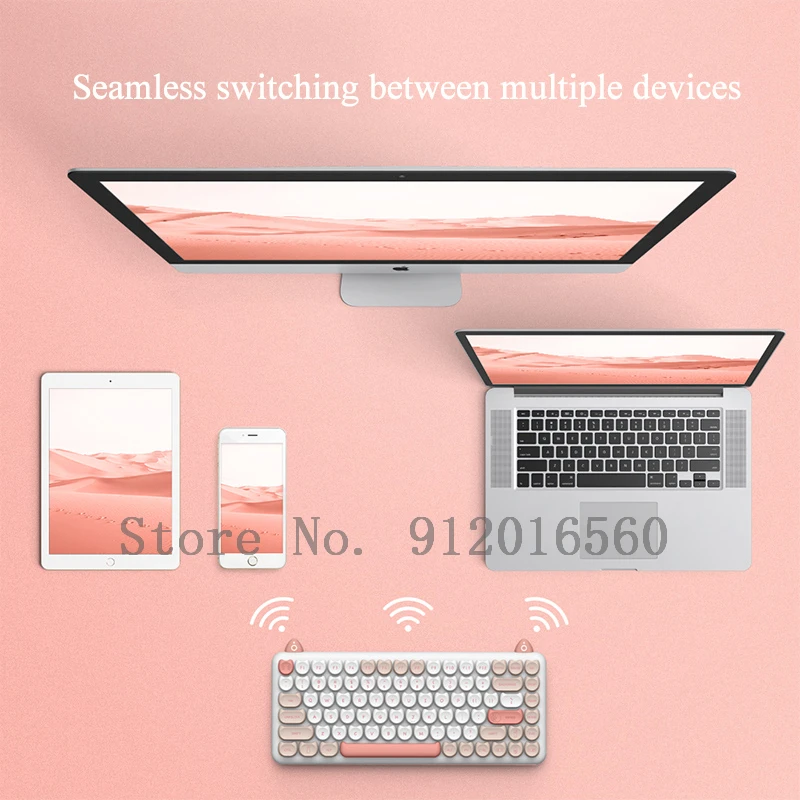 Kawaii Cat механическая клавиатура M80 84 клавиши Двойной режим беспроводной Bluetooth IPad