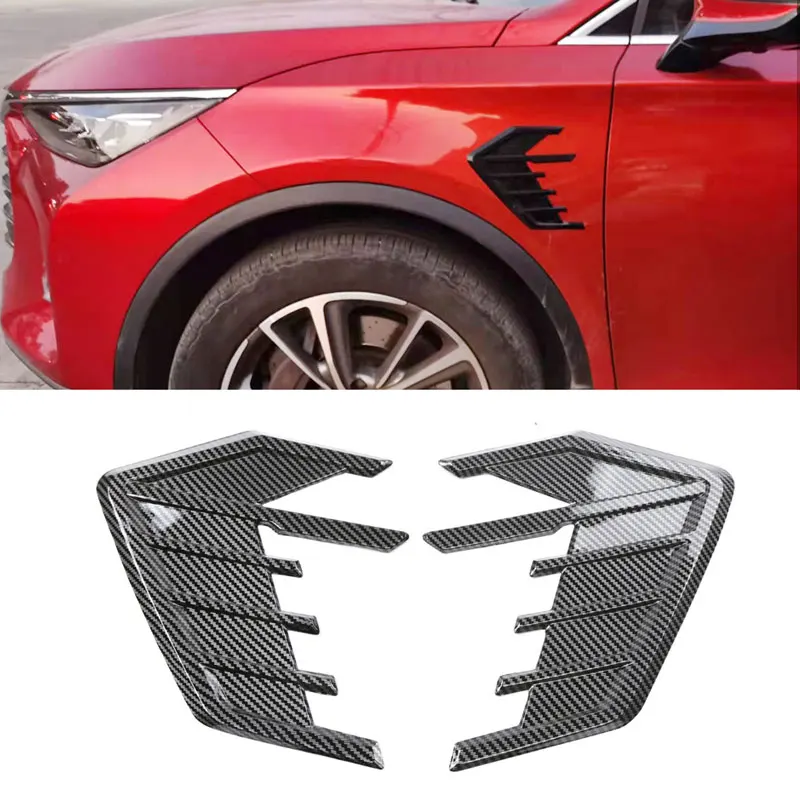 

2 шт./компл. автомобильные боковые вентиляционные отверстия для крыла отверстия крышка воздухозаборника решетка воздуховод отделка ABS пластик углеродное волокно наклейка общего назначения