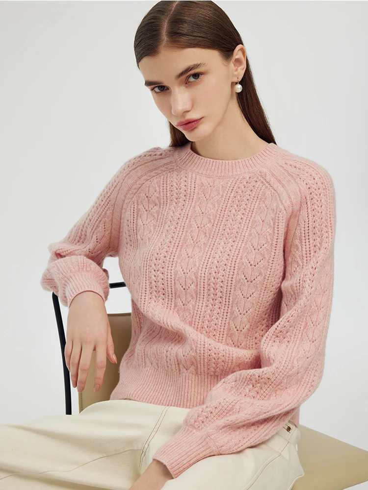 Женский свитер Golia осень и зима 2024 новый маленький вязаный крючком шерстяной топ