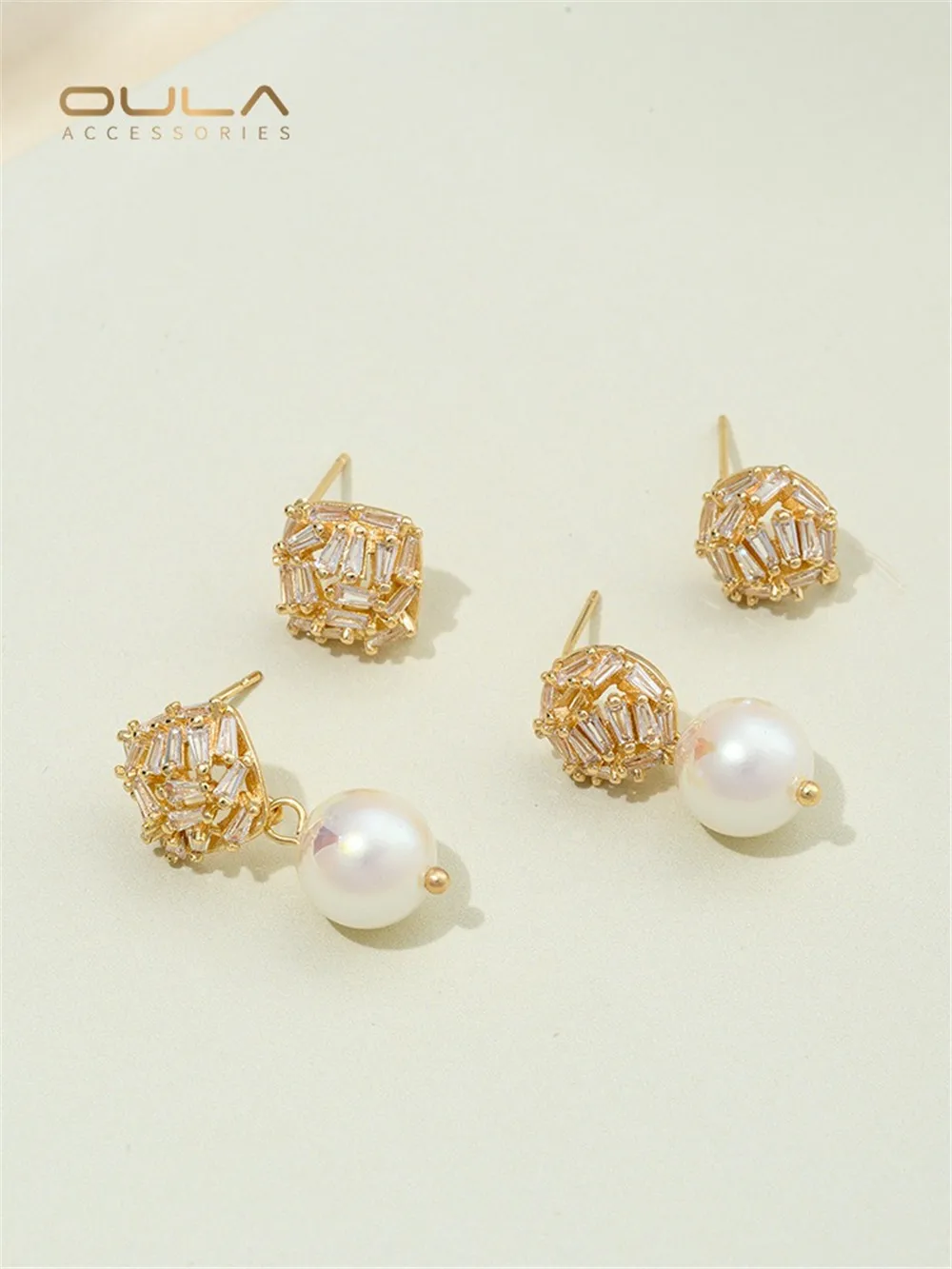 14K золотые полукруглые бриллианты с подвесными серьгами инкрустация T квадратные