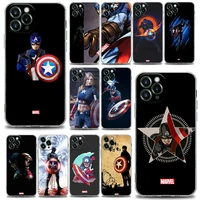 marvel phone case for iphone 13 12 11 se 2022 x xr xs 8 7 6 6s pro mini max plus silicone cover anime marvel captain america