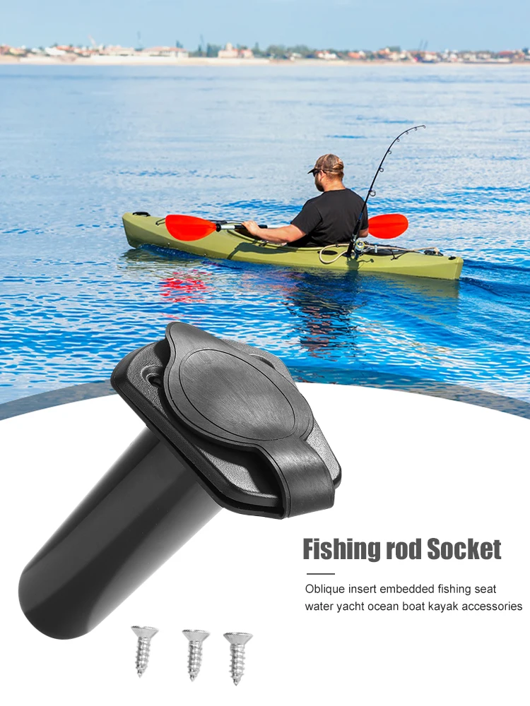 Держатель Удочки Для Каяка Монтажный Кронштейн С Винтами Материал ABS Черный