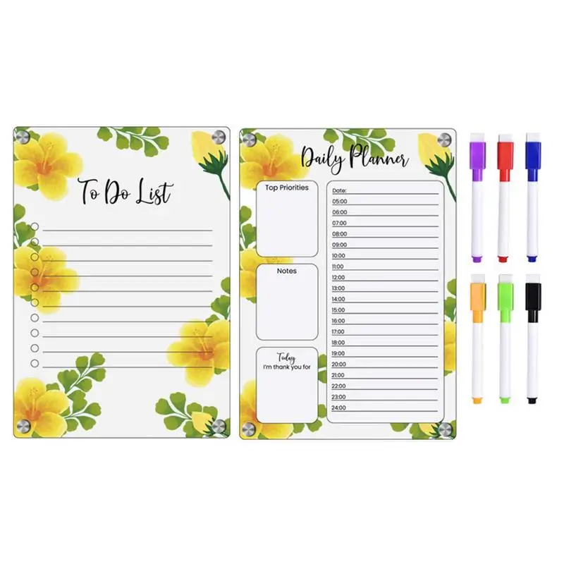 

Clear Weekly Planner Acrylic Clear Daily Calendar For Fridge Weekly Dry Erase Board Refrigerator Small Planner Schedule Board To