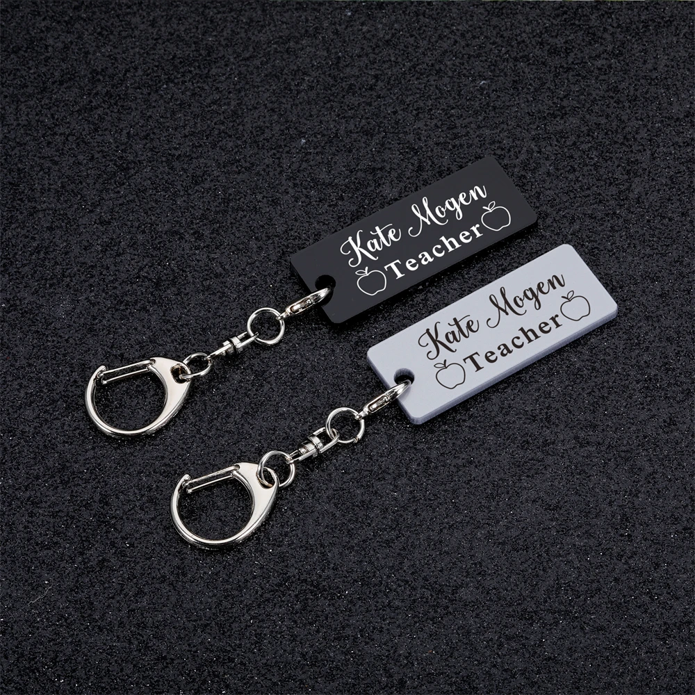 

Personalized Acrylic Keychain Customized Teacher Name Keychains For School Teacher Keyring Teacher's Day Thank You Teacher Gifts