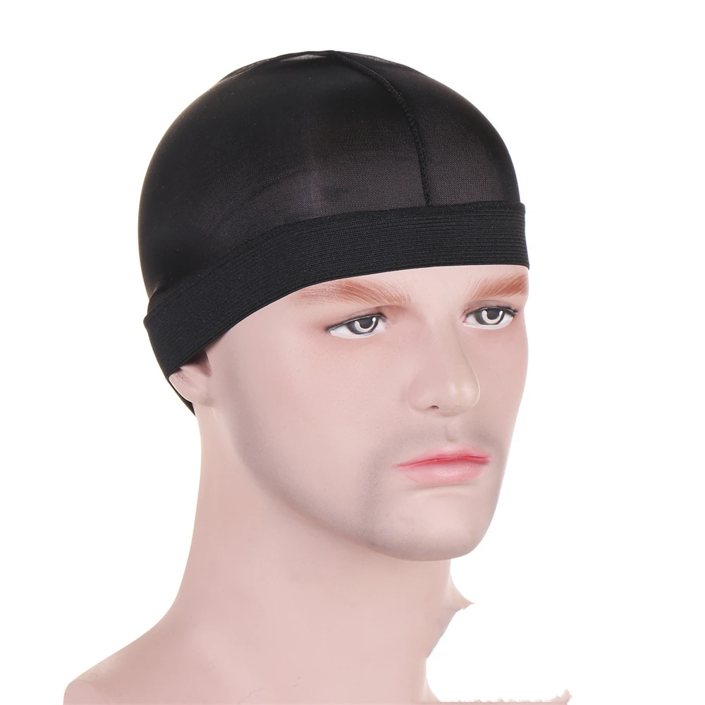 

Модная мужская однотонная шапка-волна с резинкой, банданы Durag, шапки-стрейч, тканые шапки, купольная шапка для мужчин, аксессуары для волос