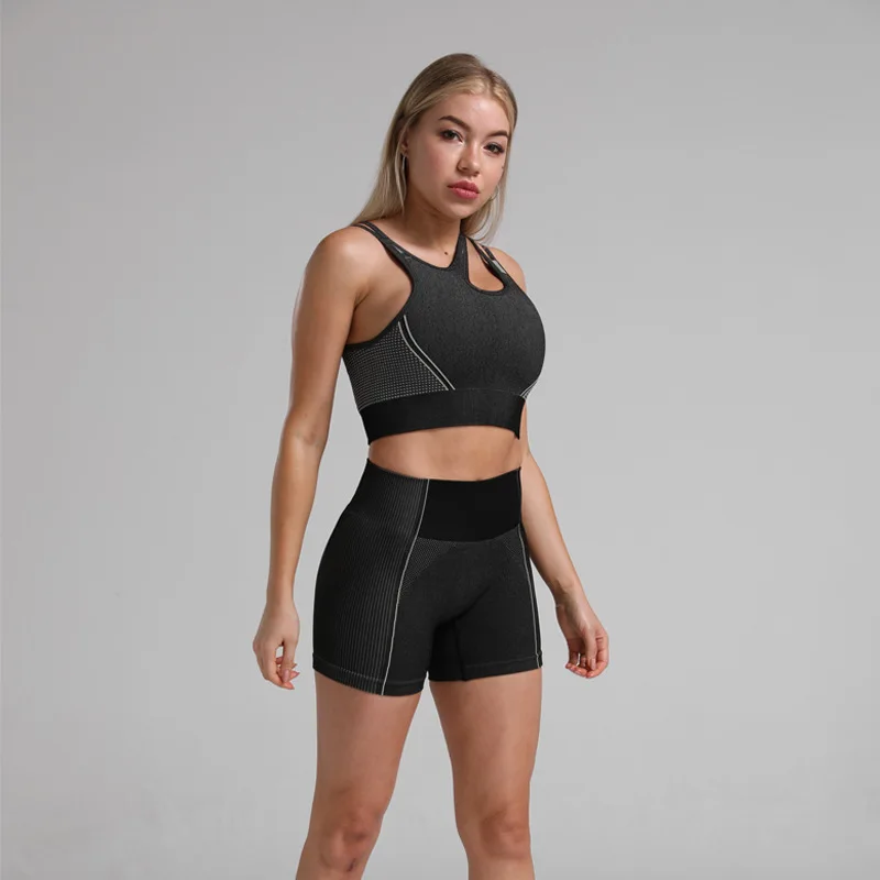 

Women Sports Suits Set Yoga Sets Gym Fitness Exercise Shorts Sportswear Lifting Squat Sports Bra Clothing Active