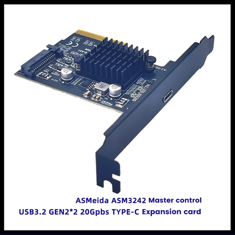 

Плата расширения PCB Pcie к Type-C PCI Express PCI-E 4X к USB3.2 GEN2X2 20gbps ASM3242 адаптер