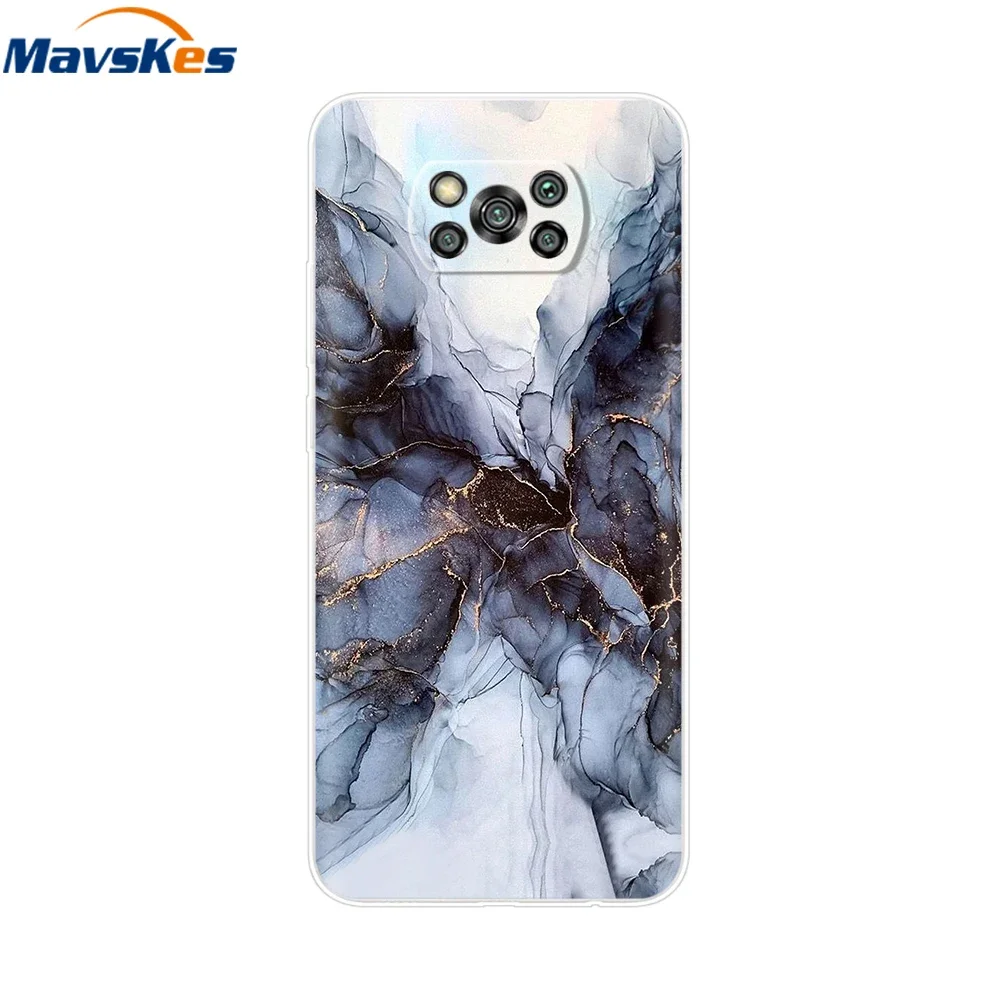 Чехол для Xiaom Poco X3 мягкий чехол из ТПУ с изображением цветов