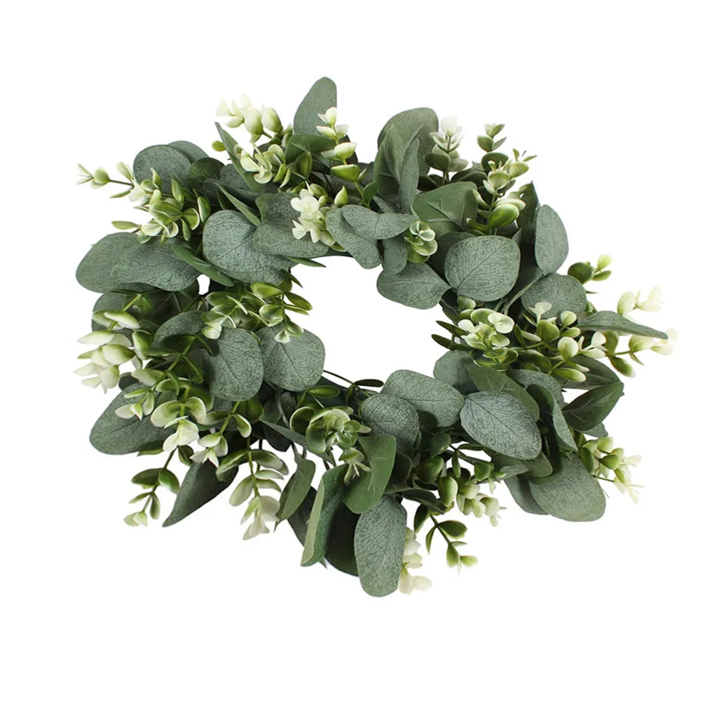 

Wreath Eucalyptus Door Fake Leaves Artificial Garland Leaf Front Spring Christmas Wreaths Faux Flower Floral Greenery