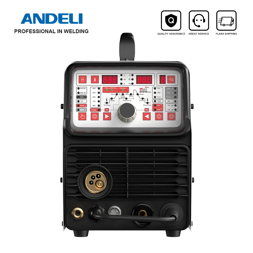 

ANDELI 220V Welding Machine Multifunctional MIG TIG MMA CUT COLD Aluminum Welding 6 in 1 Semi-automatic Soldering Machine