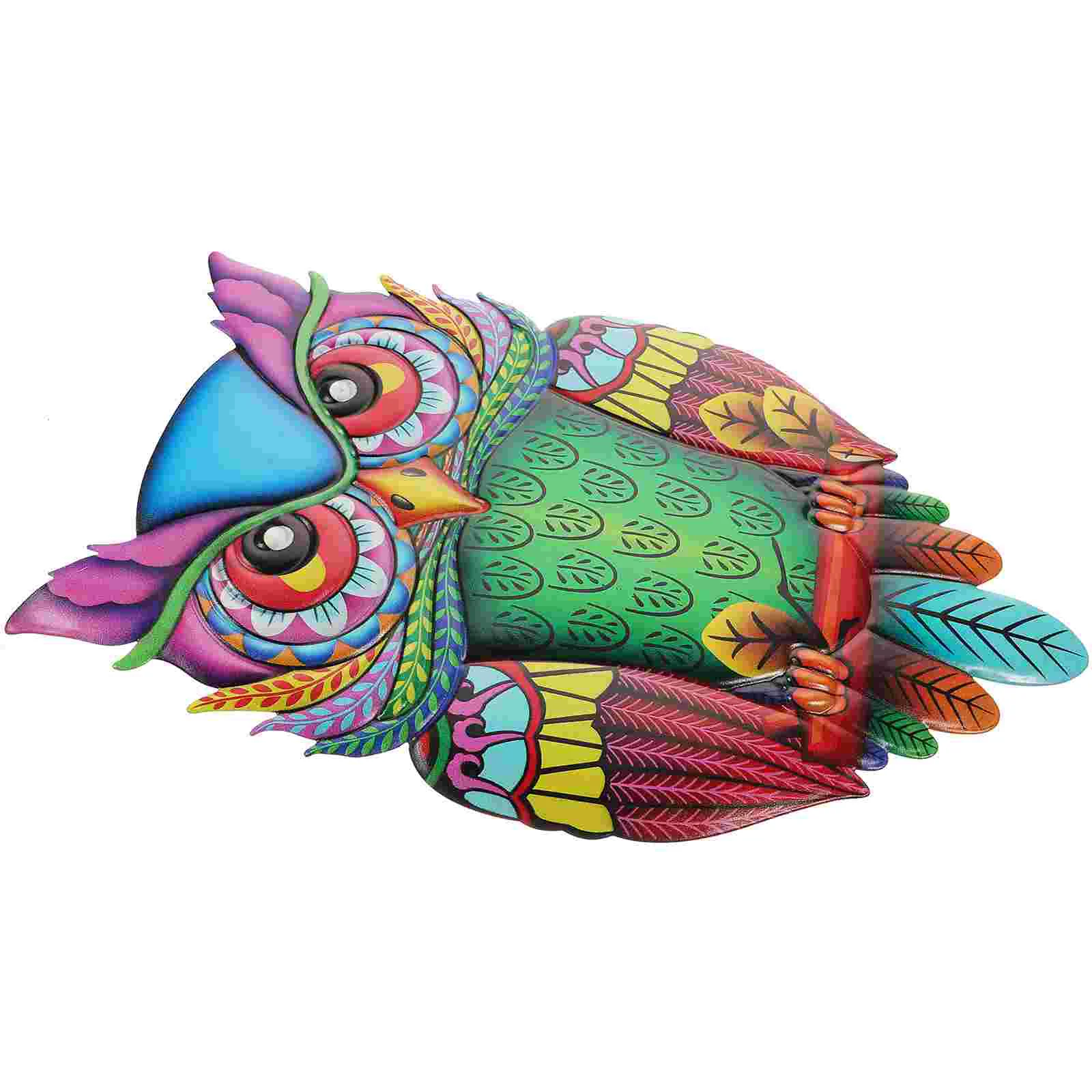 

Wall Ornaments Fence Decorations Outdoor Owl Patio Garden Sculptures Hanging Metal